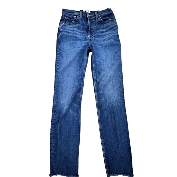 Re|Done Denim Jeans ~ size 27 ~ raw unfinished hem ~ button fly - Picture 1 of 13